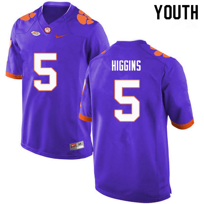 Youth #5 Tee Higgins Clemson Tigers College Football Jerseys Sale-Purple - Click Image to Close